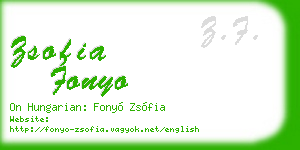 zsofia fonyo business card