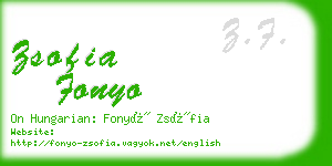 zsofia fonyo business card